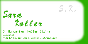 sara koller business card